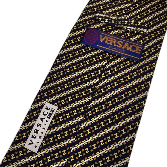Versace V2 Classic 100% Silk Tie - Picture 3 of 7